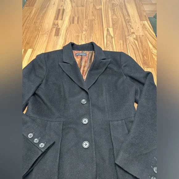 Peruvian Connection black jacket baby alpaca and wool tailored fit size 14 - Picture 5 of 9